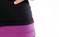 Tiger Lily Tank Black Purple Bottom Detail