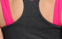 Tiger Lily Tank Dark Heather Grey Hot Pink Back Detail