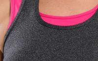 Tiger Lily Tank Dark Heather Grey Hot Pink Strap